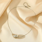 Naszyjnik z zawieszką w kształcie kropli wody srebrny styl 2