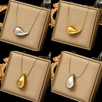 Naszyjnik z zawieszką w kształcie kropli wody złoty lub srebrny