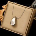 Naszyjnik z zawieszką w kształcie kropli wody srebrny styl 1