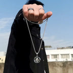 Naszyjnik z zawieszką dla mężczyzn, obracający się, przeciwstresowy