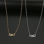 Naszyjnik z zawieszką w kształcie nieskończoności, srebrny, damski