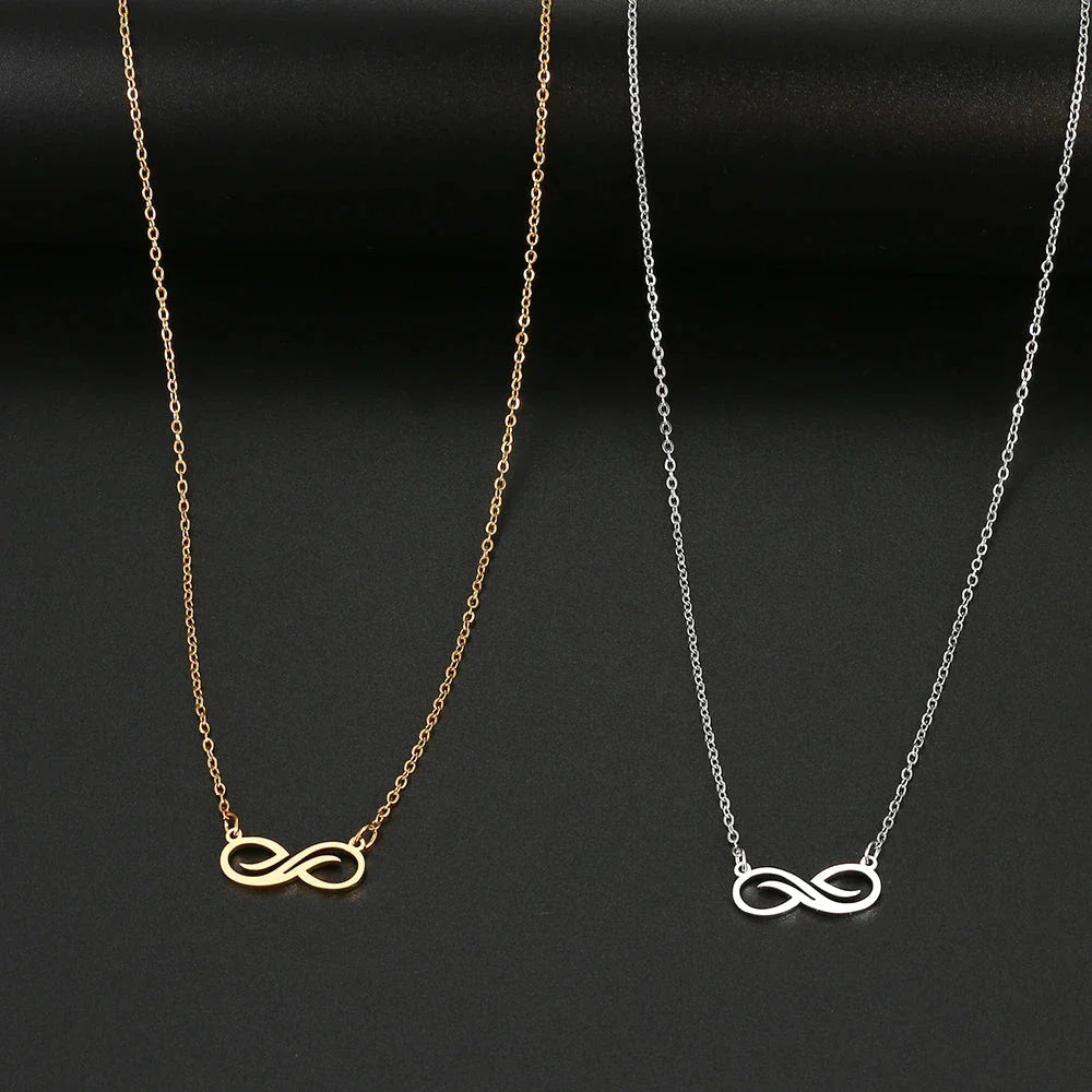 Collier Pendentif Infini Doré Femme argent