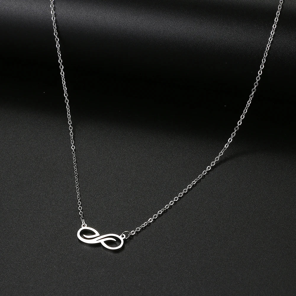 Collier Pendentif Infini Doré Femme argent