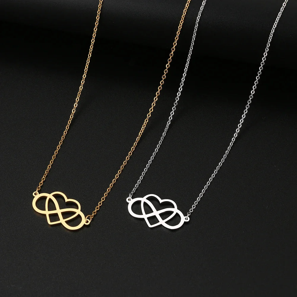 Collier Pendentif Infini et Coeur Femme argent