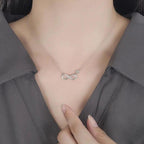 Naszyjnik z zawieszką nieskończoność z cyrkonią dla kobiet, srebrny