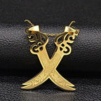 Náhrdelník přívěsek Islám Muslimský meč Ali Zulfikar zlatý