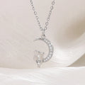 Naszyjnik z zawieszką Księżyc i Koty z kryształem