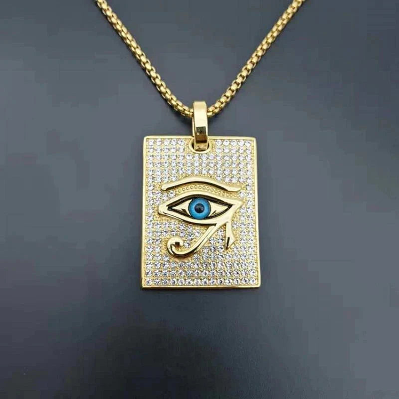 Collier & Pendentif Oeil d'Horus Egyptien Oudjat Doré
