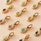 Naszyjnik z zawieszką z kolorowym kamieniem urodzinowym