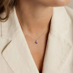 Naszyjnik z zawieszką z kamieniem urodzinowym złoto i srebro 