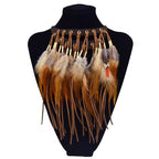 Naszyjnik z zawieszką etniczne pióro na szyję 