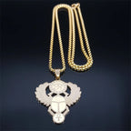 Naszyjnik z zawieszką egipskiego skarabeusza Oko Horusa złoty