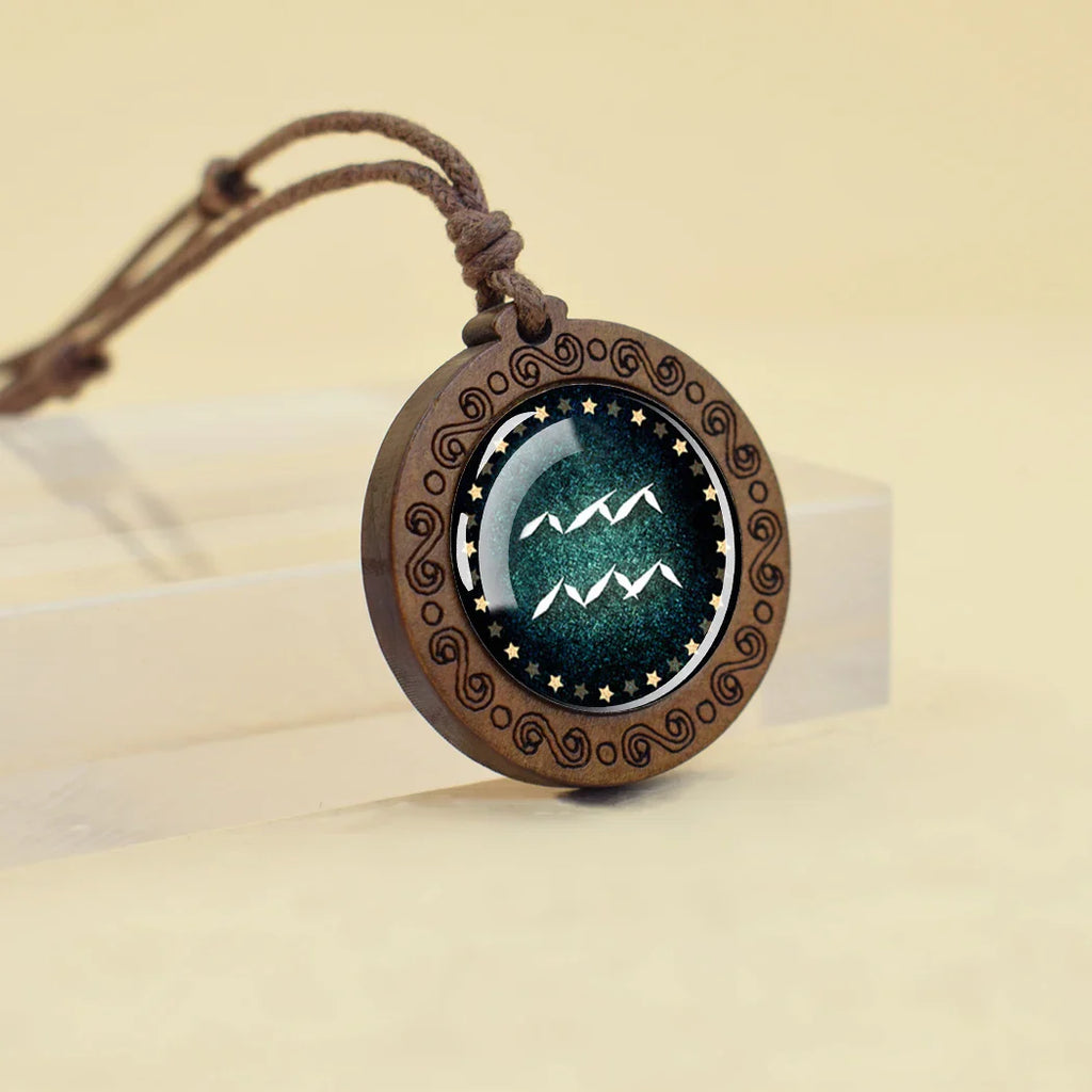 Collier Pendentif Signe du Zodiaque 12 Constellations verseau