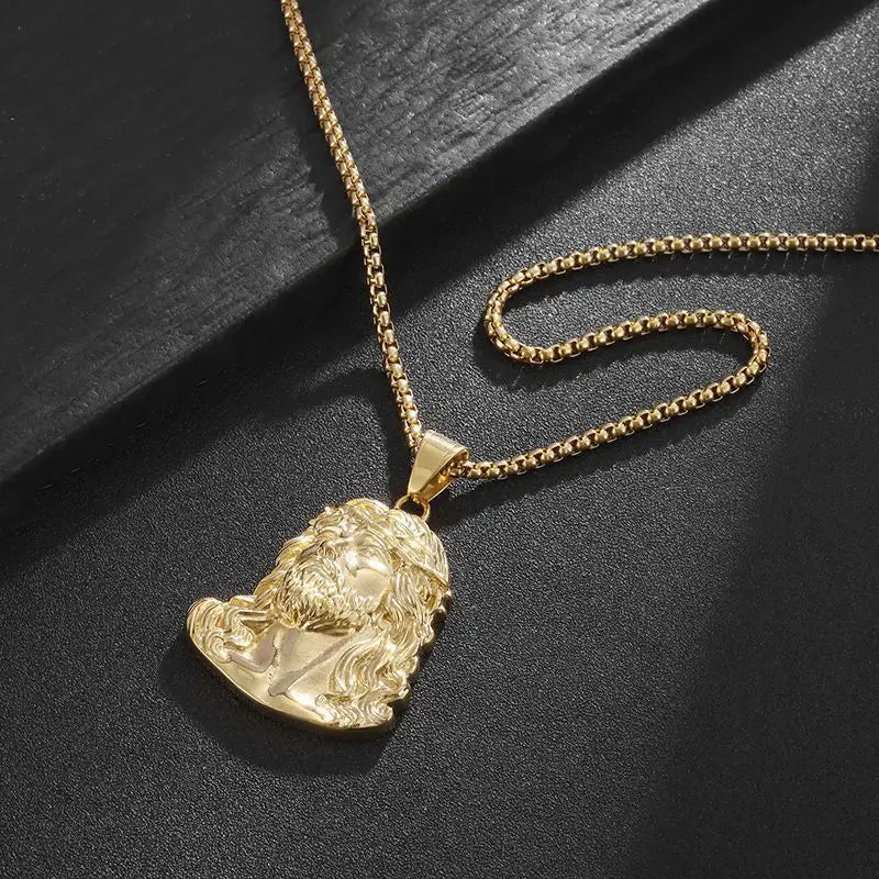 Collier Pendentif Tête de Jésus Christ