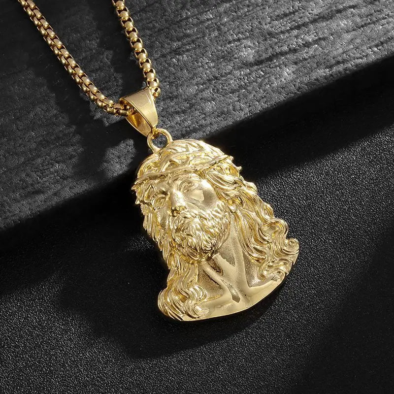 Collier Pendentif Tête de Jésus Christ