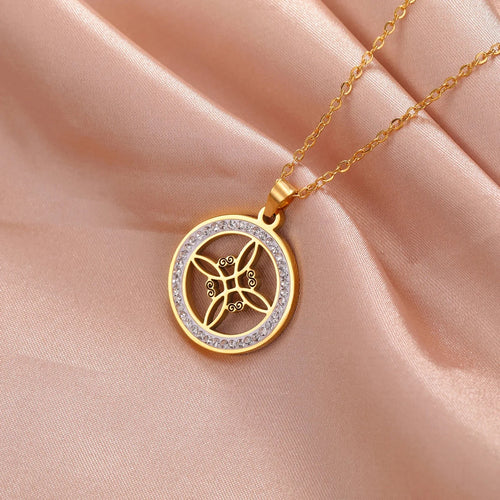 Naszyjnik z zawieszką Wicca Węzeł Czarownicy Amulet Ochronny złoty
