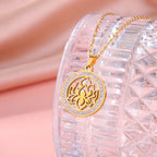 Naszyjnik z zawieszką Zen dla kobiet Kwiat Lotosu złoty