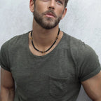 Naszyjnik z kamieniem oko tygrysa dla mężczyzn