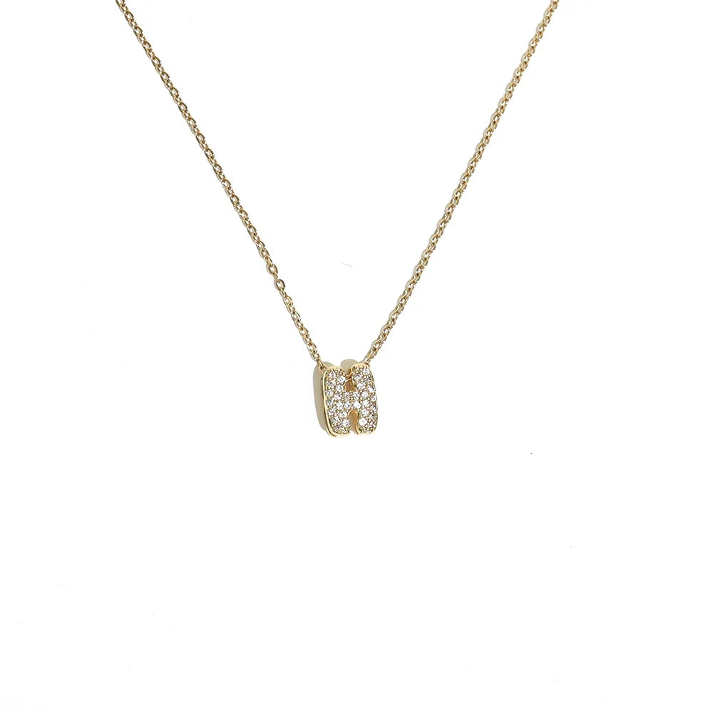 Damski naszyjnik choker z minimalistyczną zawieszką z inicjałem h
