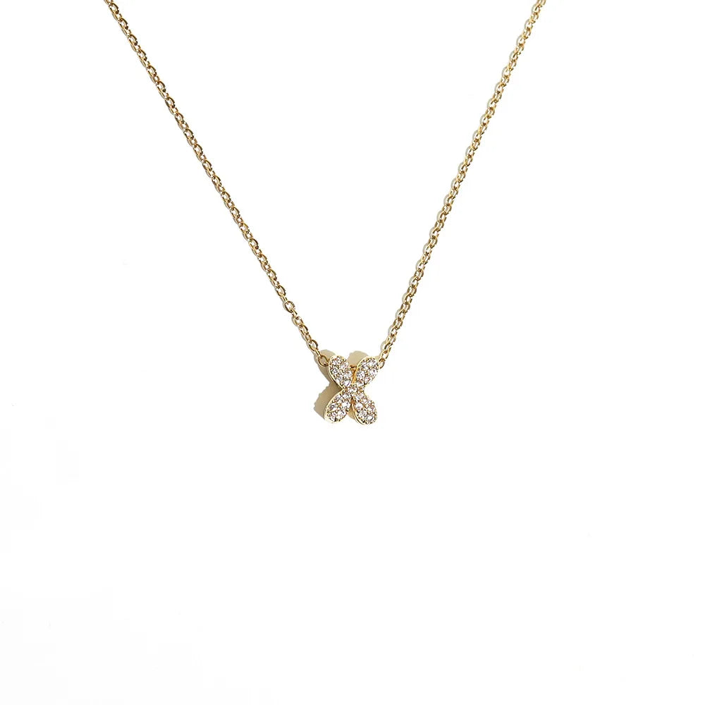 Damski naszyjnik choker z minimalistyczną zawieszką z inicjałem x