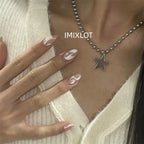 Naszyjnik dla kobiet z zawieszką w kształcie gwiazdy, srebrny  1