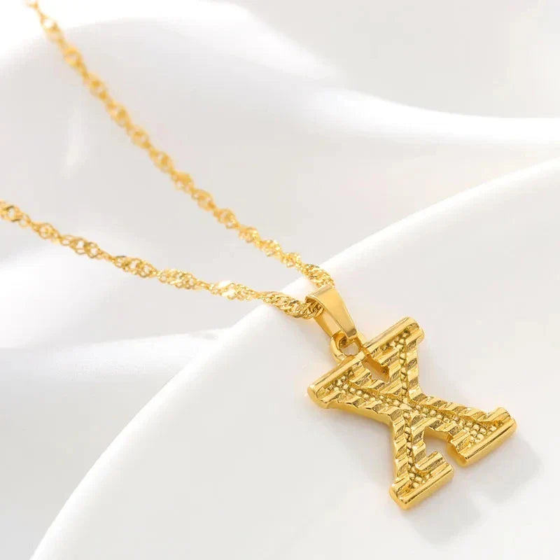 Naszyjnik damski lub męski z personalizowaną zawieszką z inicjałem X