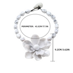 Naszyjnik obroża z dużym kwiatowym wisiorkiem