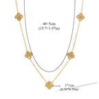 Collier Ras de Cou avec Pendentifs Trèfle à 4 Feuilles