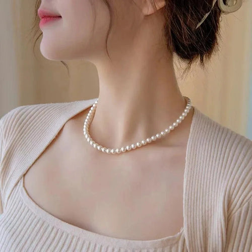 Naszyjnik choker z perłami