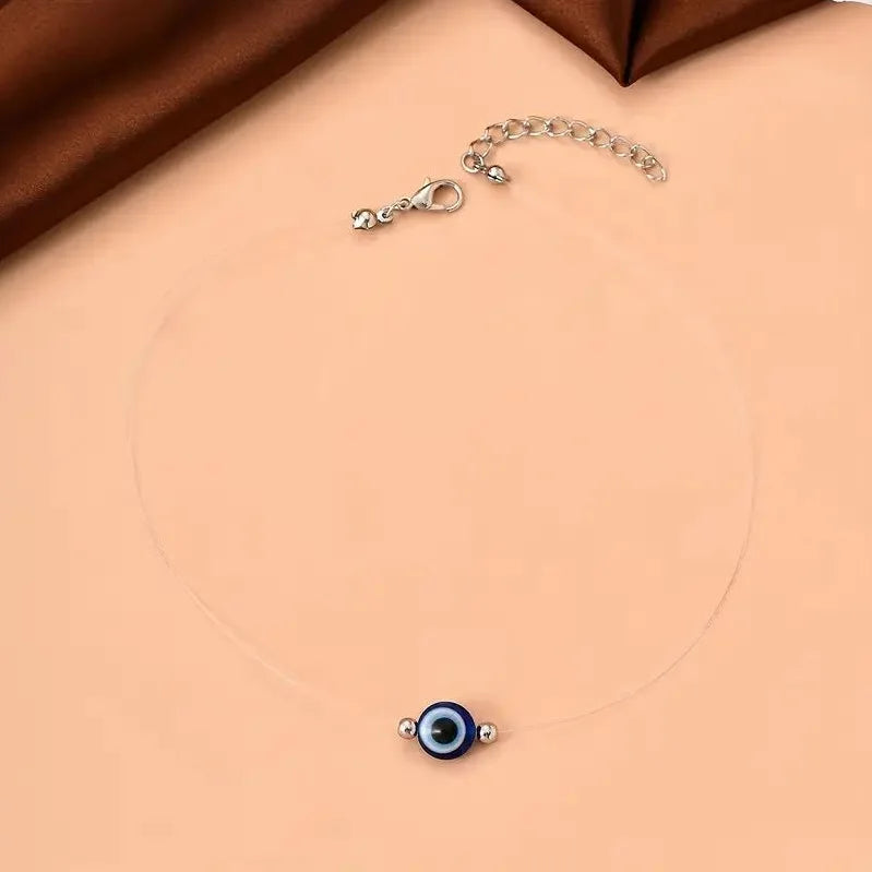 Collier Ras de Cou avec Pendentif contre le Mauvais Oeil