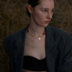 Naszyjnik Choker z zawieszką z kwiatami złoty