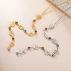 Naszyjnik obroża z zawieszką z kamieniami cyrkonowymi 7 czakr złoty