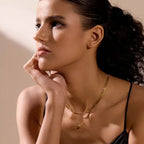 Naszyjnik obroża z dużą kroplą wody w kolorze złotym