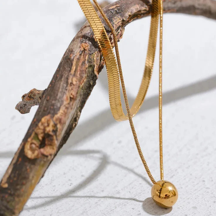 Collier Ras de Cou Pendentif Grande Goutte d'Eau or