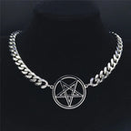 Naszyjnik typu choker z zawieszką pentakla czarownictwa Wicca