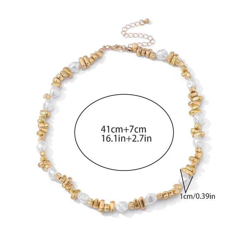 Collier Ras de Cou avec Pendentifs Perles pour Femme