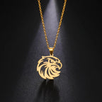 Naszyjnik z zawieszką w kształcie głowy orła, złoty