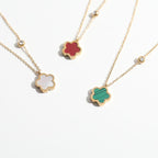 Naszyjnik z perłowym koniczyną, złoty łańcuszek, zawieszka dla kobiet