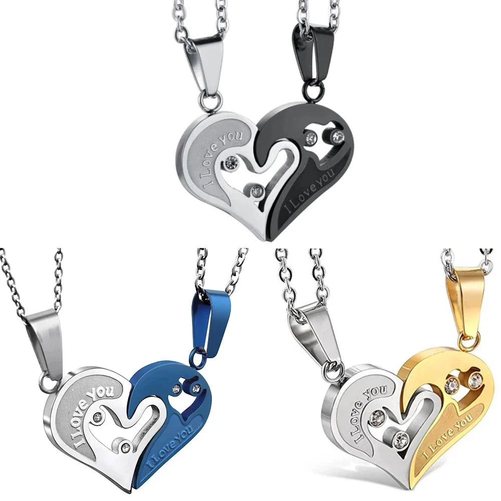 Colliers pour Couples Meilleurs Amis Pendentif Coeur argent et or