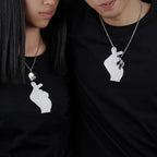 Naszyjniki dla par najlepszych przyjaciół z zawieszką w kształcie serca w kolorze srebra i czerni 2