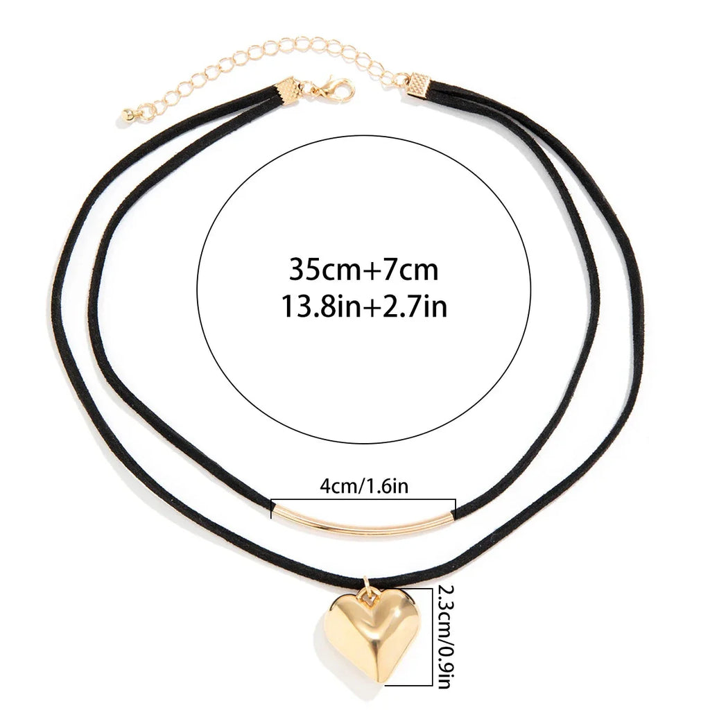 Double Collier Pendentif Coeur