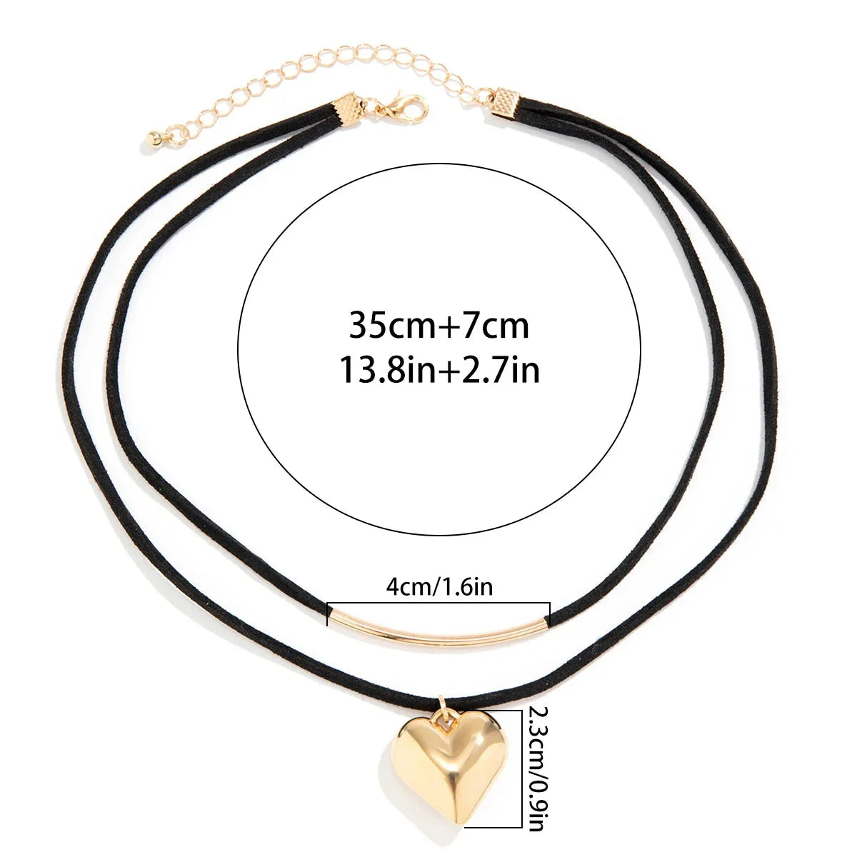 Double Collier Pendentif Coeur