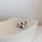 Elegancki pierścionek obrączka kropla wody srebro