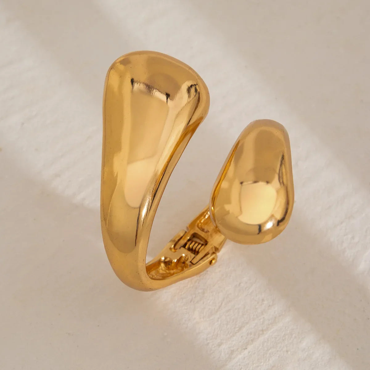 Duża bransoletka typu gourmette kropla wody złota