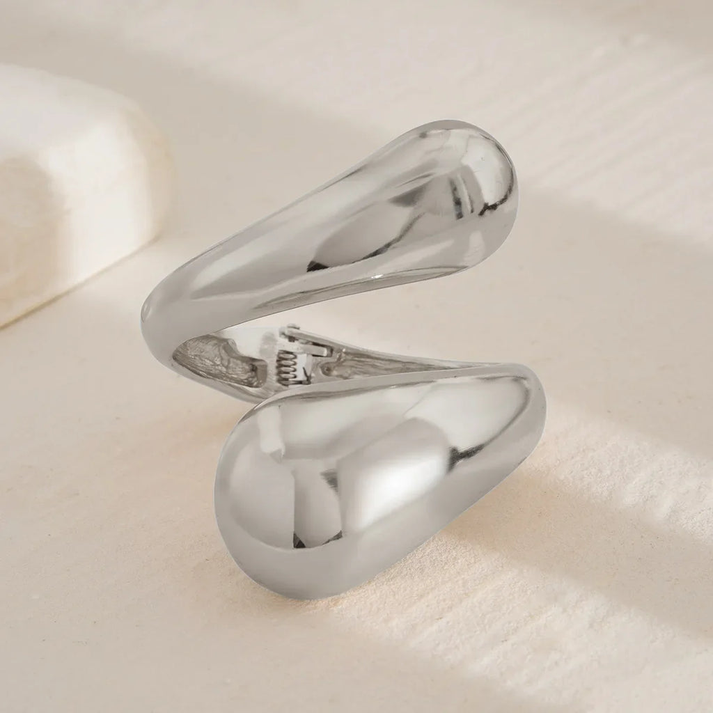 Grand Bracelet Gourmette Goutte d'Eau argent