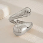 Duża bransoletka typu gourmette kropla wody srebrna