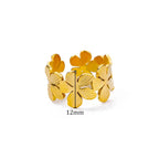 Duży pierścień kwiatowy z 5 złotymi płatkami