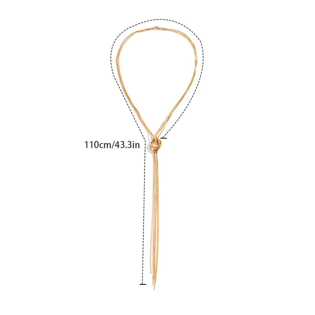 Long Collier De Décolleté avec Noeud femme