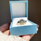 Zestaw 2 pierścionków Księżyc lub Słońce z cyrkonią dla par