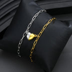 Zestaw 2 bransoletek półserce dla par